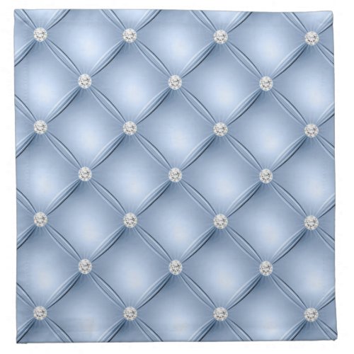 Luxury Light Blue Diamond Tufted Pattern Cloth Napkin