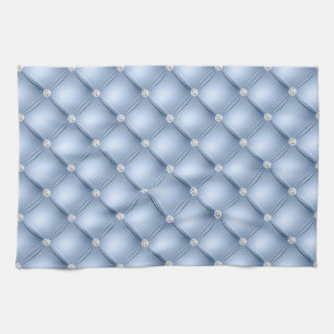 Luxury Light Blue Diamond Tufted Pattern Kitchen Towel
