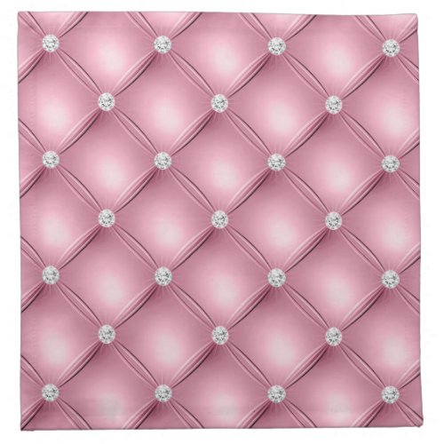 Luxury Light Pink Diamond Tufted Pattern Cloth Napkin