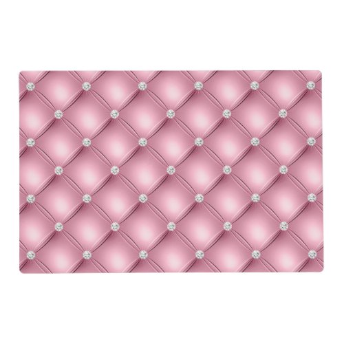 Luxury Light Pink Diamond Tufted Pattern Placemat