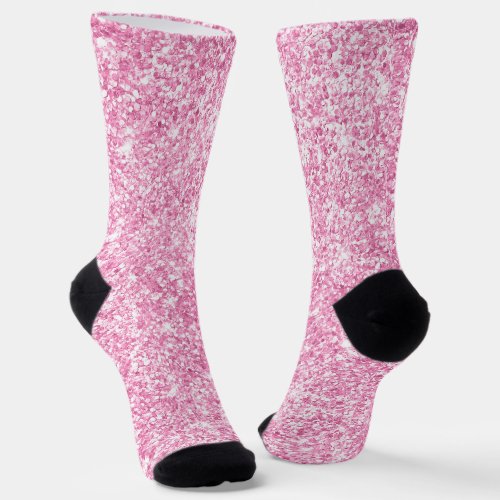 Luxury Light Pink Glitter Socks