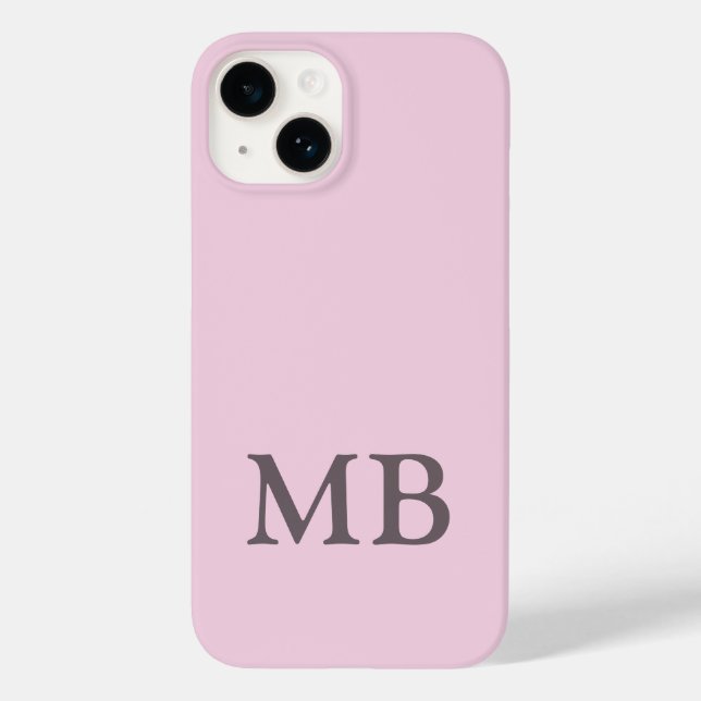 Luxury Light Pink  Phone Case with Custom Name. (Back)
