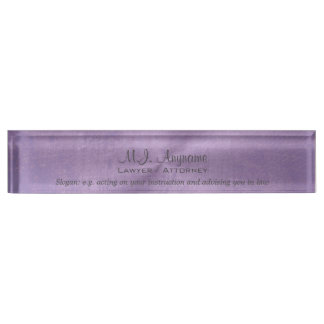Luxury lilac leather effect Lawyer / Attorney Desk Name Plate