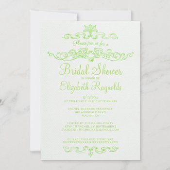 Luxury Lime Green Bridal Shower Invitations by topinvitations at Zazzle