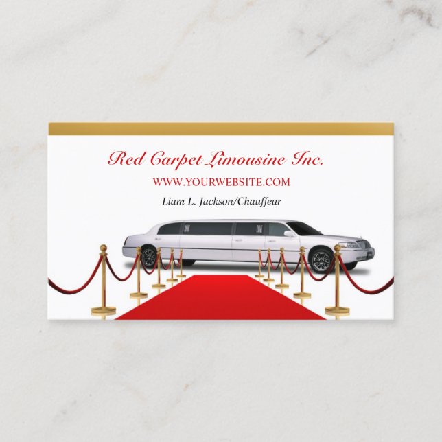 Luxury Limousine Service Business Card Template  (Front)