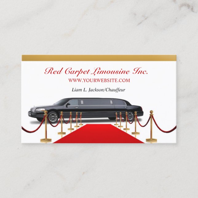 Luxury Limousine Service Business Card Template (Front)