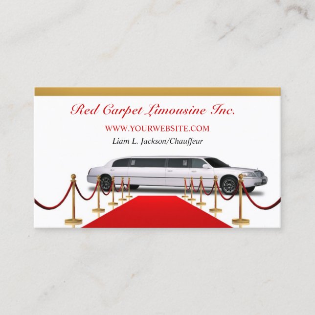Luxury Limousine Service Business Card Template (Front)