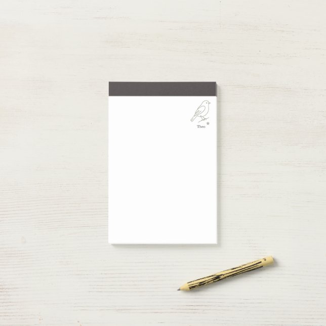 Luxury Line Art Bird Kids Personalized Name Post-it Notes (On Desk)