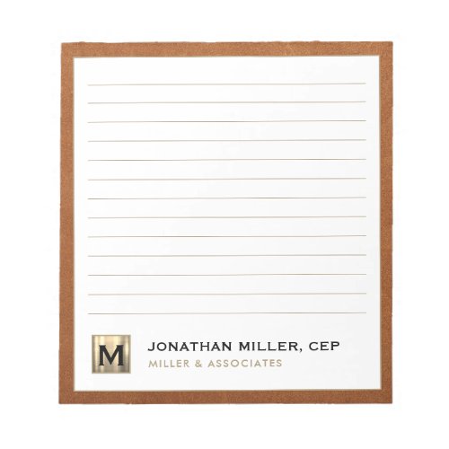 Luxury Lined Name Title Company Notepad