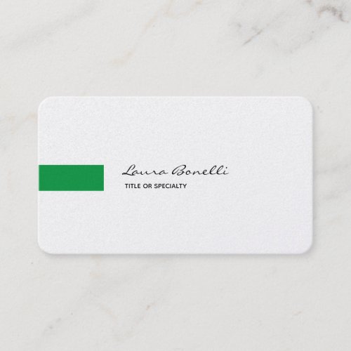 Luxury Linen Black White Green Professional Modern Business Card