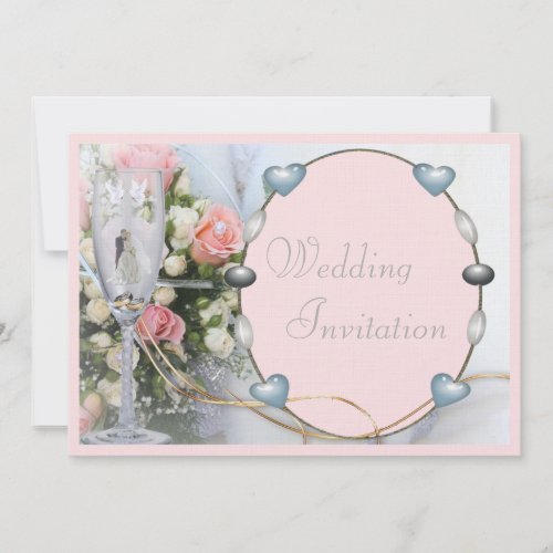 Luxury Linen Bride  Groom Doves  Glass Floral Invitation