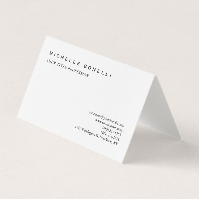 Luxury Linen Classical Plain Professional Business Card (Front)