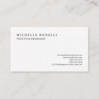 Luxury Linen Classical Plain Professional Business Card
