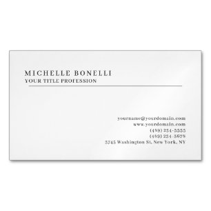 Luxury Linen Classical Plain Professional Business Card Magnet