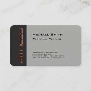 Luxury Linen Gray Personal Trainer Sport Plain Business Card