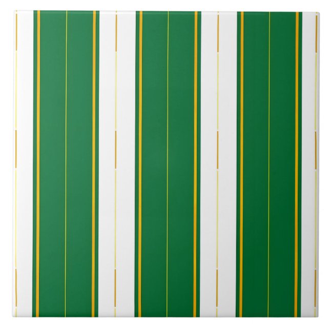 Luxury Linen Modern Green Gold Texture Collection Ceramic Tile (Front)