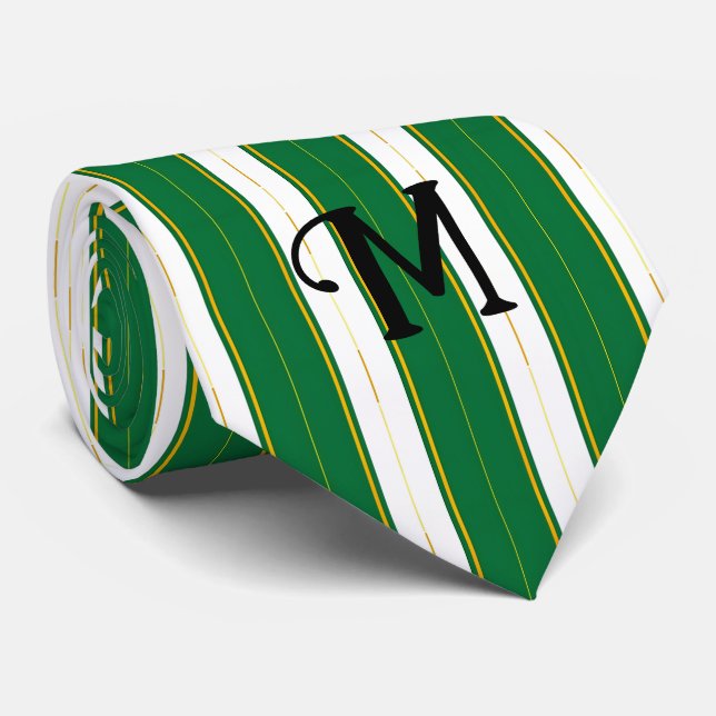Luxury Linen Modern Green Gold Texture Collection Neck Tie (Rolled)