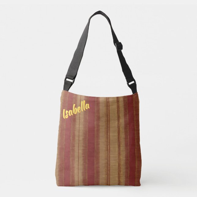 Luxury Linen Popular Burgundy Gold Collection Crossbody Bag (Front)