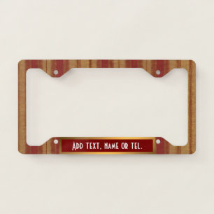 Luxury Linen Popular Burgundy Gold Collection License Plate Frame
