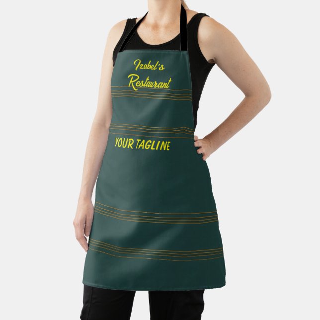 Luxury Linen Popular Green Gold Texture Collection Apron (Insitu)