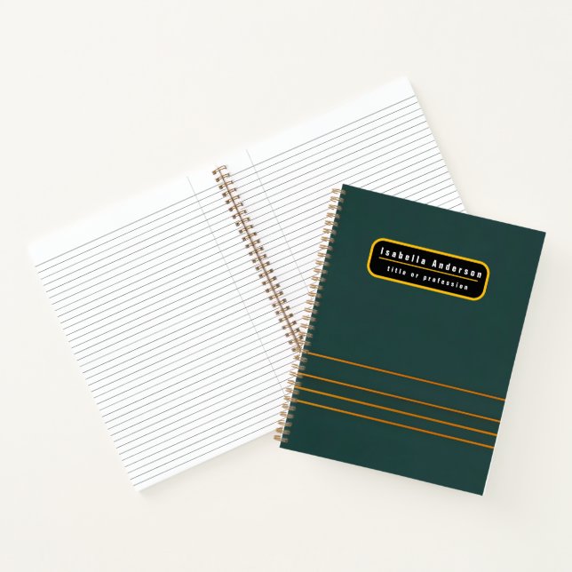 Luxury Linen Popular Green Gold Texture Collection Notebook (Inside)
