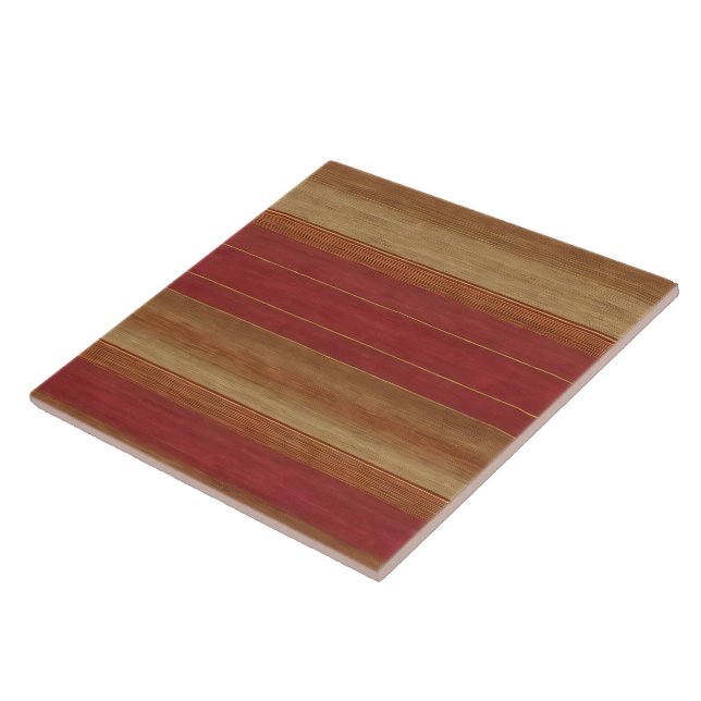Luxury Linen Trendy Burgundy Gold Collection Ceramic Tile (Side)