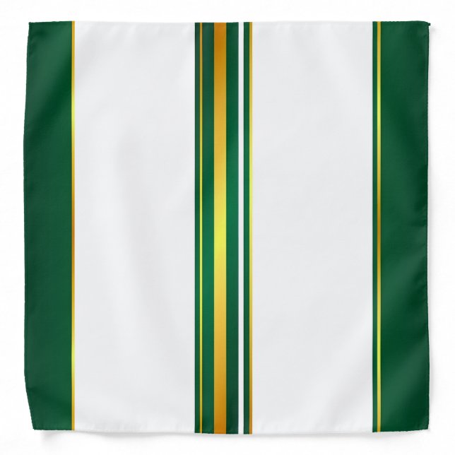 Luxury Linen Trendy Green Gold Texture Collection Bandana (Front)