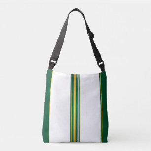 Luxury Linen Trendy Green Gold Texture Collection Crossbody Bag
