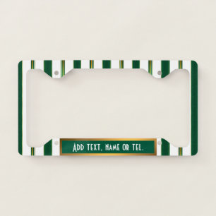 Luxury Linen Trendy Green Gold Texture Collection License Plate Frame