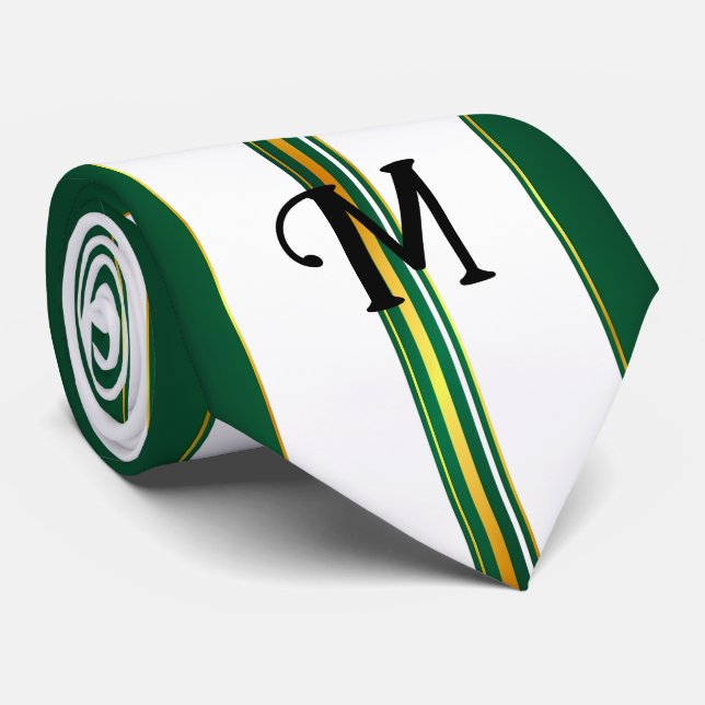Luxury Linen Trendy Green Gold Texture Collection Neck Tie (Rolled)
