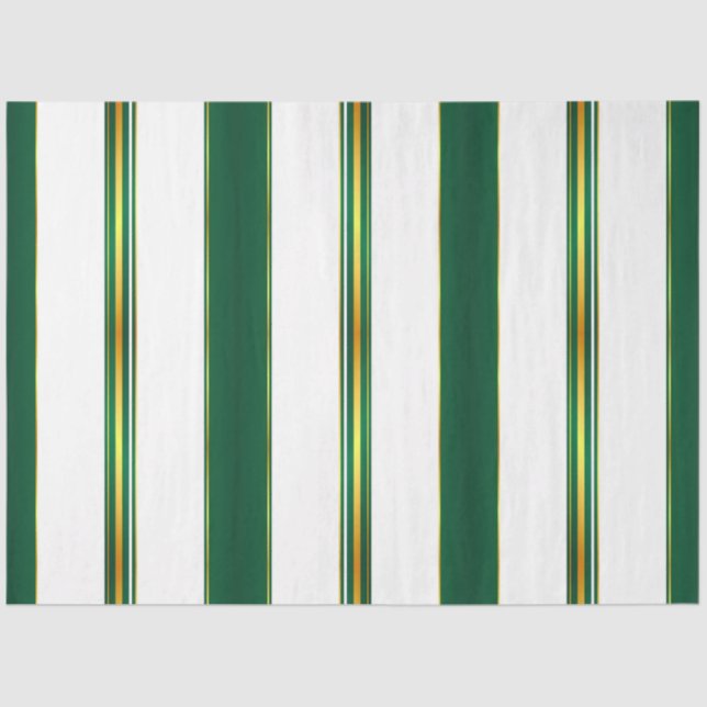 Luxury Linen Trendy Green Gold Texture Collection Tissue Paper (Front)