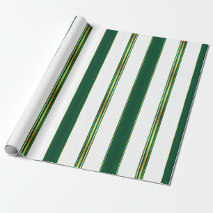 Luxury Linen Trendy Green Gold Texture Collection Wrapping Paper