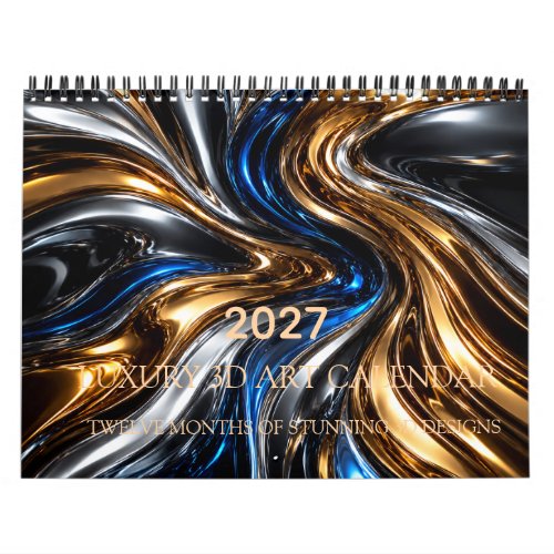 Luxury Liquid Metal 3D 2027 Calendar