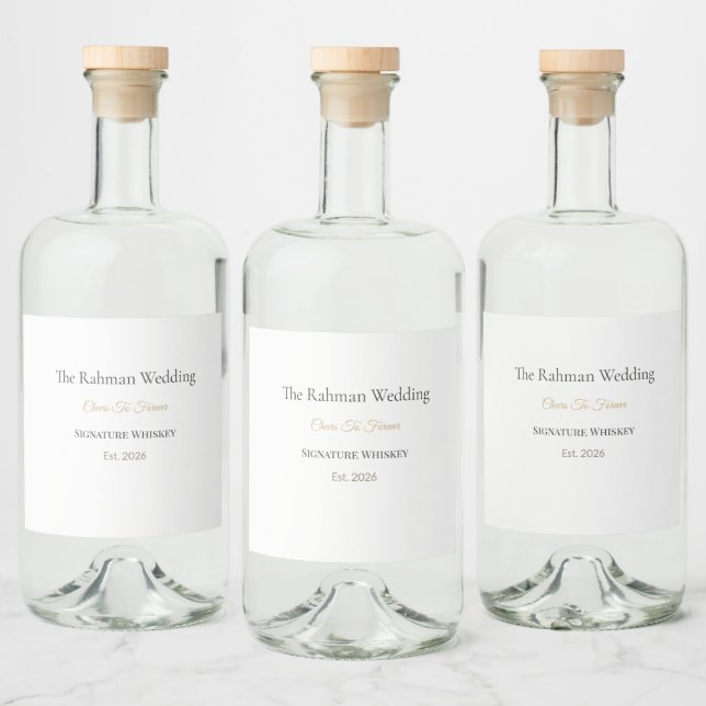 Luxury Liquor Labels | Custom Wedding Whiskey (Bottles)