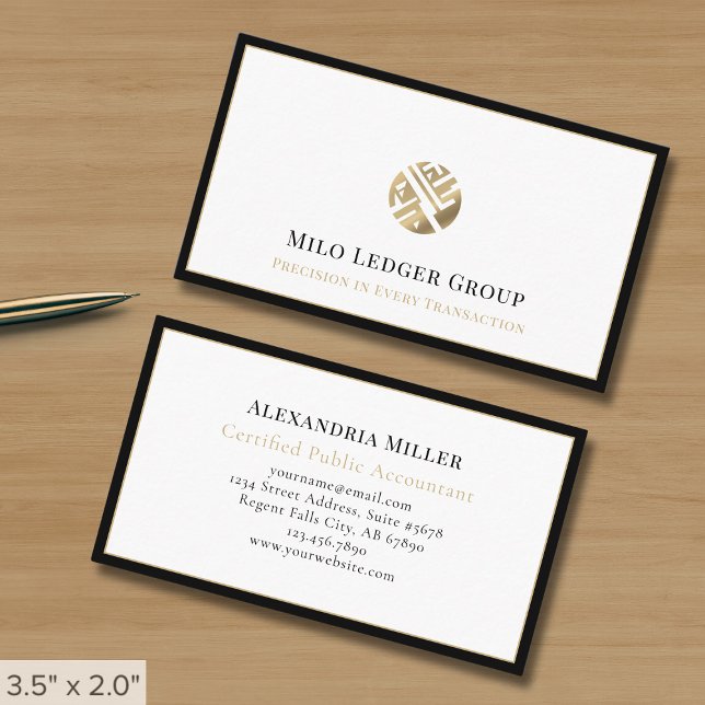 Luxury Logo Black Border Business Card (Creator Uploaded)