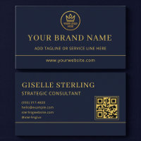 Luxury Logo Blue Gold QR Code