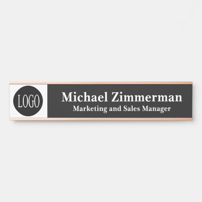 Luxury Long Name Logo Office Door Sign (Front)
