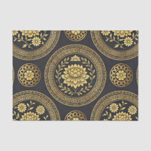 Luxury Lotus Mandala Gold Emblem Tissue Paper