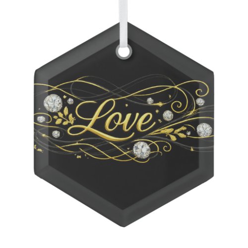 Luxury Love Gold Script Ornament