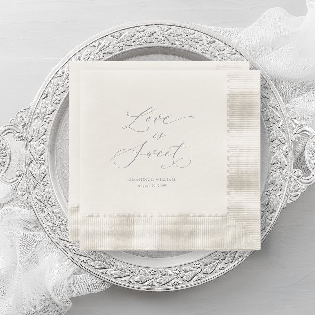 Luxury “Love Is Sweet” Wedding Napkins (Creator Uploaded)