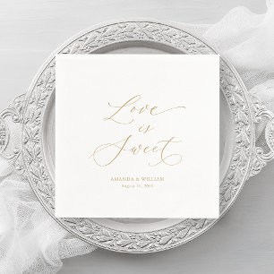 Luxury “Love Is Sweet” Wedding Napkins