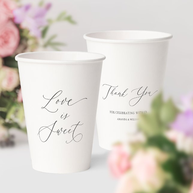 Luxury “Love Is Sweet” Wedding Paper Cups (Creator Uploaded)