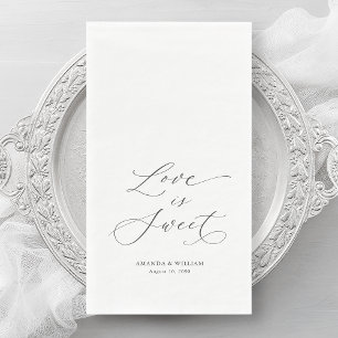 Luxury “Love Is Sweet” Wedding Paper Guest Towels