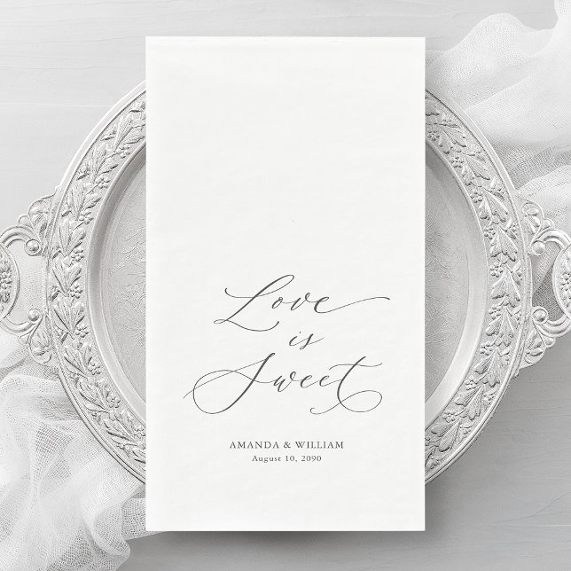 Luxury “Love Is Sweet” Wedding Paper Guest Towels (Creator Uploaded)