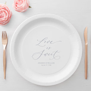 Luxury “Love Is Sweet” Wedding Paper Plates