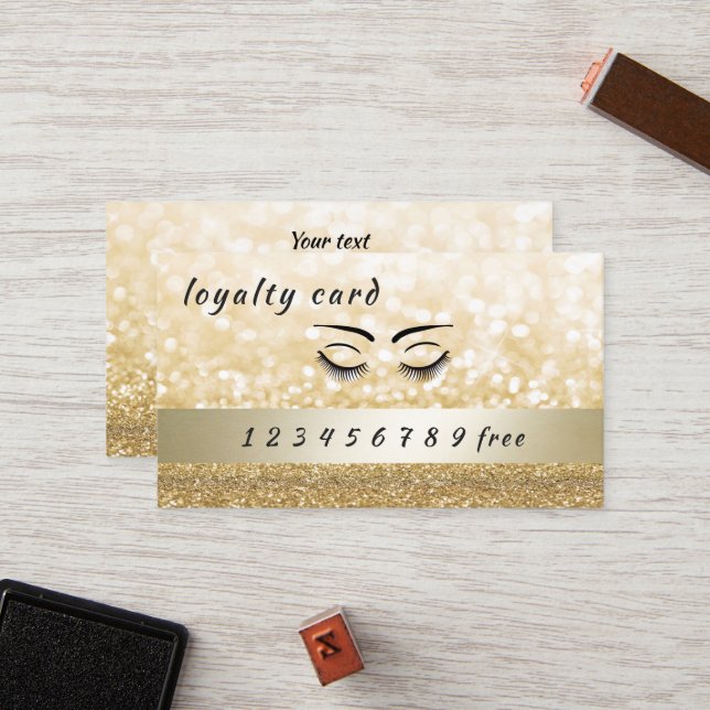 Luxury loyalty card  glittery eyelashes & eyebrows (Front/Back In Situ)