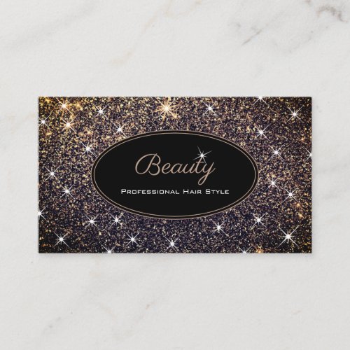 Luxury Luminous Gold Glitter Beauty Hair Style Business Card