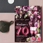 Luxury Magenta Wine Adult 70th Birthday Invitation<br><div class="desc">Luxury Magenta Wine Adult Birthday design. Matching products can be found in Magenta Wine Adult Birthday collection.</div>