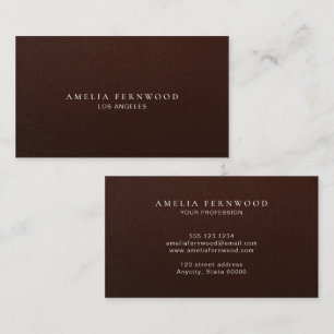 Luxury Mahogany Leather Professional Chic Custom Business Card
