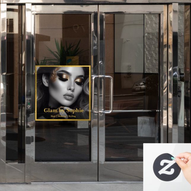 Luxury Makeup Artist Door Cling – Customizable Des (Office Door)